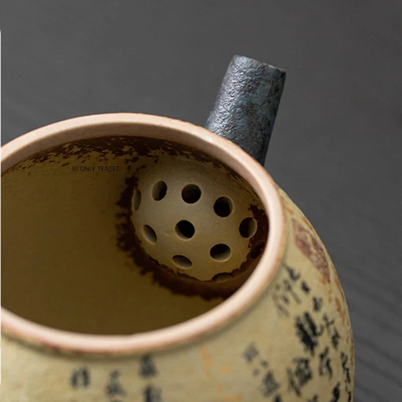 140ml Chinese Retro Ceramic Handmade Tea Pot Ball Hole Filter Tea Kettle Teaware 07FC0E-D4 - KOEEK