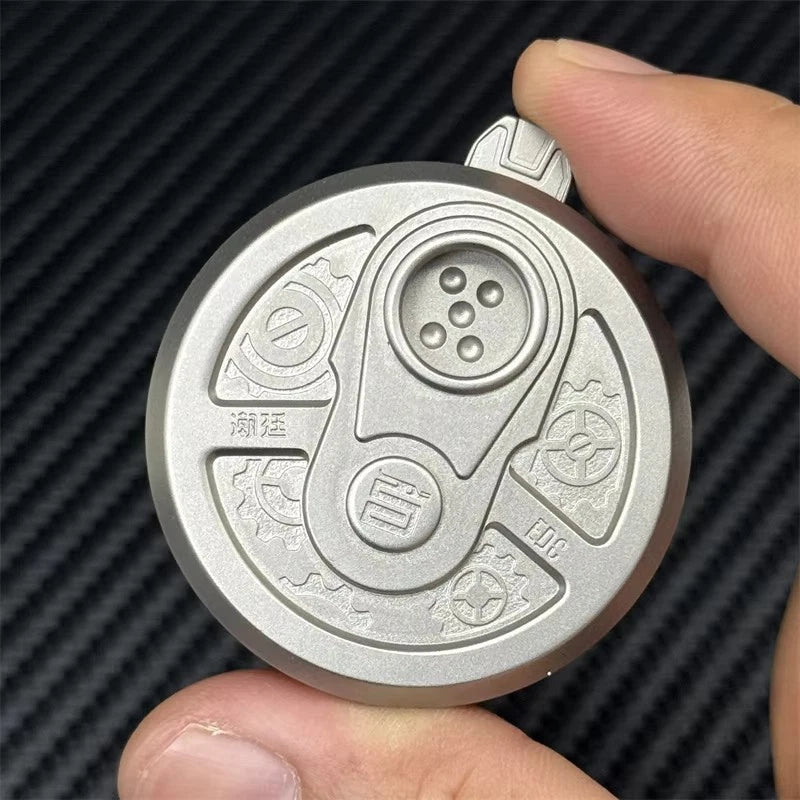Press Dice Fidget Toy Exquisite Stainless Steel EDC Fidget Coin Fun Ratchet Coin 07FC0E-D4 - KOEEK