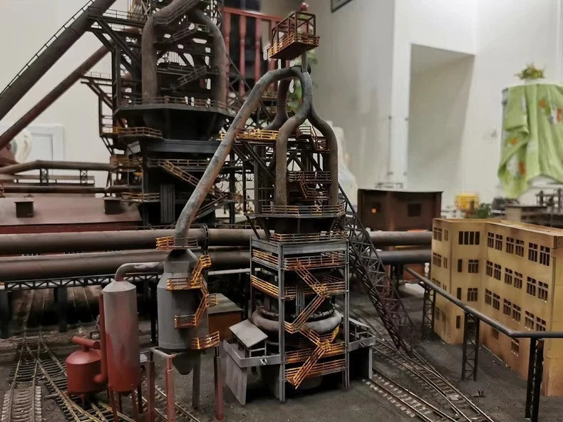 N Scale 1/160 Train Model Scene Steel Plant Finished Model Blast Furnace Model 07FC0E-D4 - KOEEK