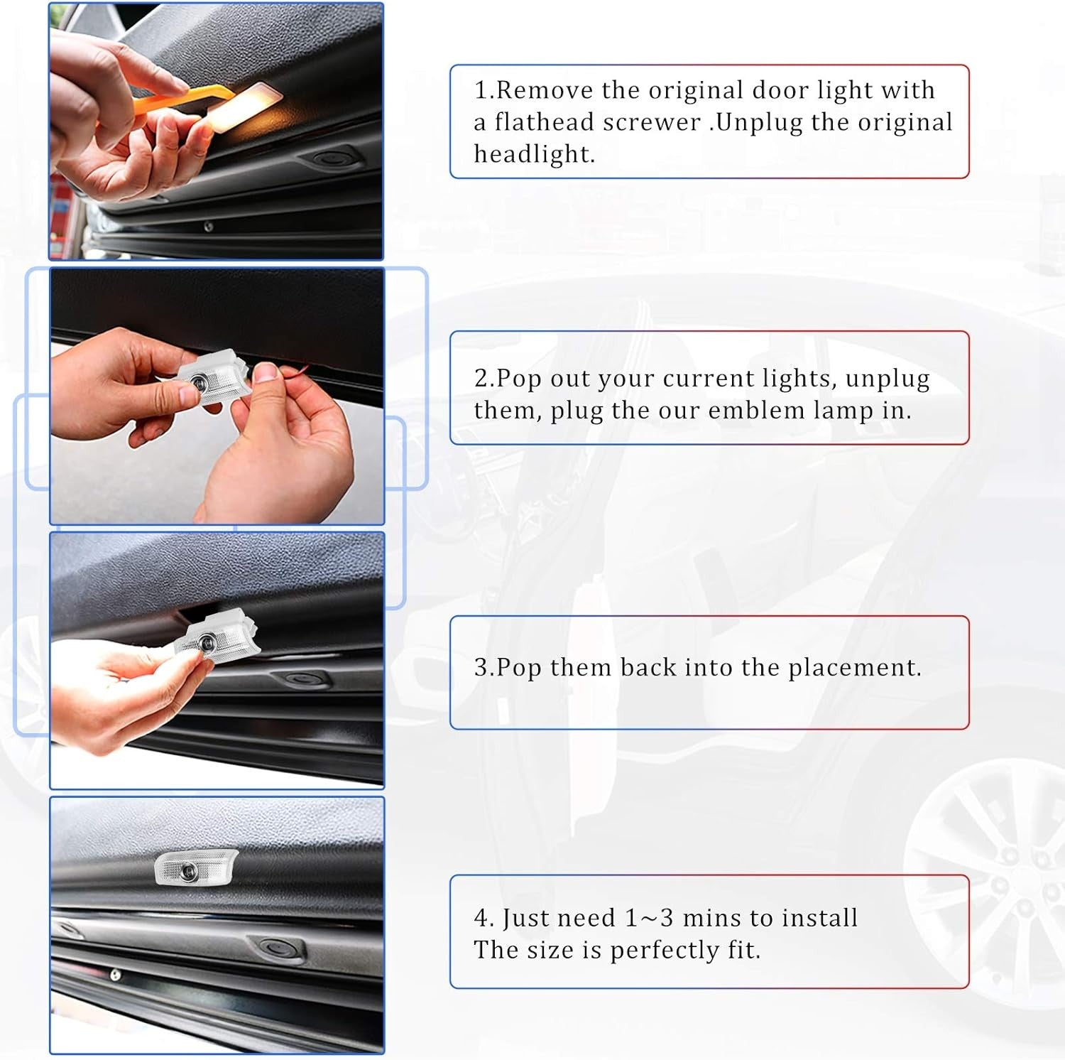 new YANF Car Door Lights Logo, Projector Infinity-2pcs, Fit Infiniti 2pcs YANF - KOEEK