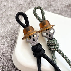 EDC Titanium + Ultem PEI Knife Lanyard Bead Pendant Parachute Cord DIY Keychain- 07FC0E-D4 - KOEEK
