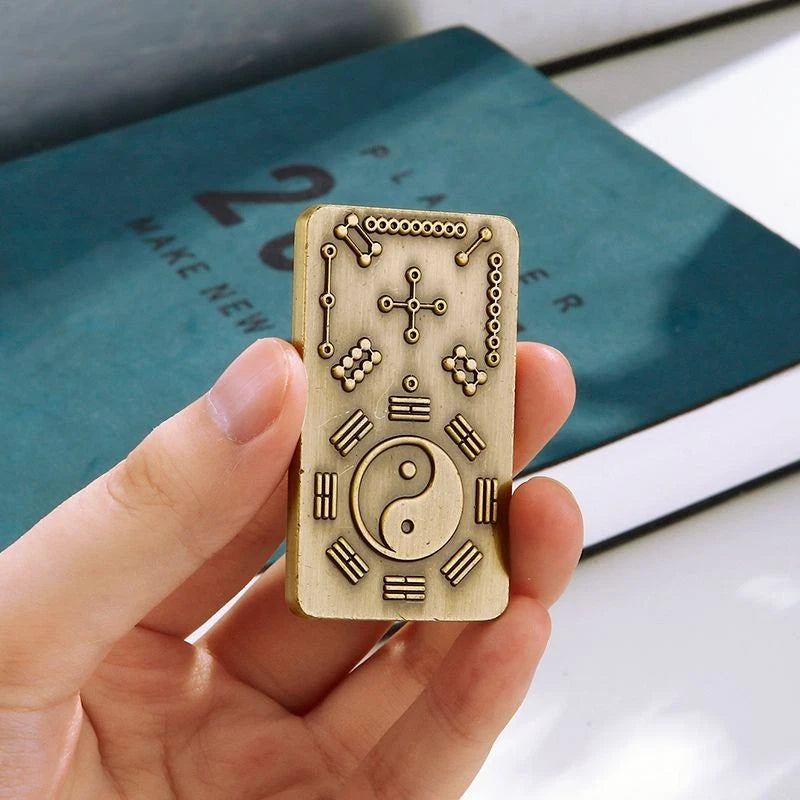 Hetu Luoshu Taiji Bagua Mini Carving Chinese Feng Shui Decoration 07FC0E-D4 - KOEEK