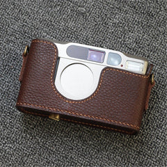 Leather Handmade Camera Half Case Protective Cover for Contax T2 07FC0E-D4 - KOEEK