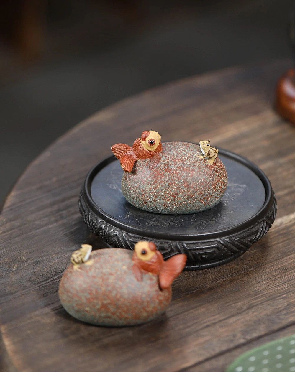 Zisha Tea Pet Clay Water Squirting Tea Play Frog Fish Home Ornament China Yixing 07FC0E-D4 - KOEEK