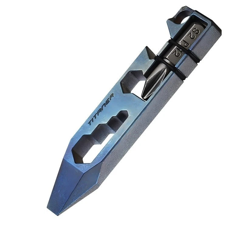 EDC Titanium Pry Bar Crowbar Bottle Opener Screwdriver Wrench Pocket Multi Tools 07FC0E-D4 - KOEEK