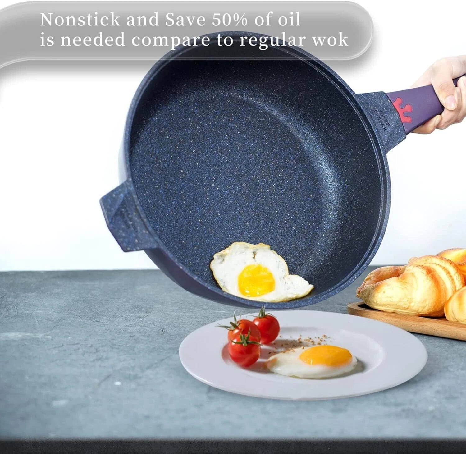 8-in-1 Multi-Purpose 5-Quart Skillet Non-Stick (with lid) for all stovetops 07FC0E-D4 - KOEEK