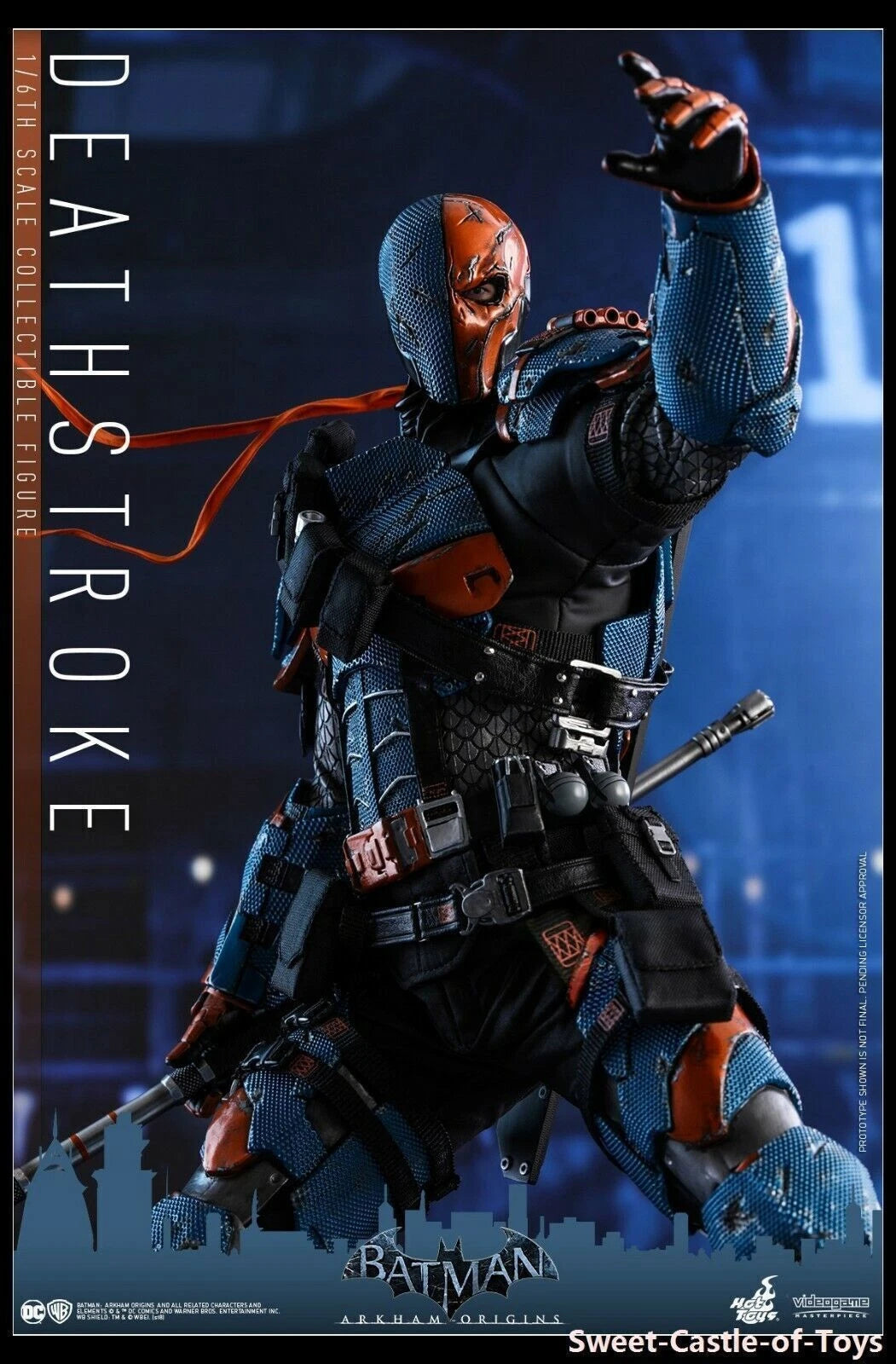 1/6 Hot Toys Figure DC Batman Arkham Oringis Deathstroke VGM30 In Stock Gift 07FC0E-D4 - KOEEK