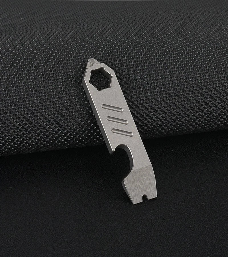 Mini Titanium Keychain Multi Tools Pry Bar Crowbar Opener Outdoor Pocket EDC 07FC0E-D4 - KOEEK