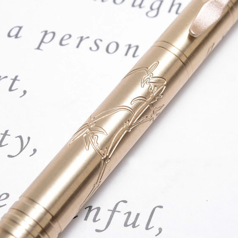 Solid Brass Ball Pen Signature Pen Perfect for Outdoor Pocket Office Stationery 07FC0E-D4 - KOEEK