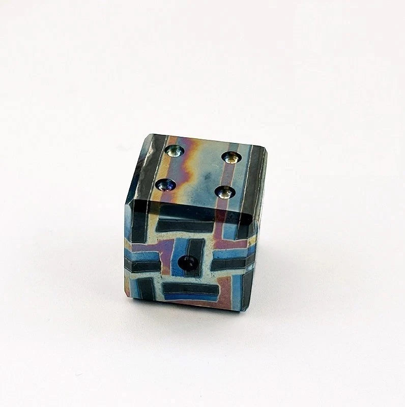 1PC Solid Zirconium Alloy Dice Whiskey Chilling Stone Metal Ice Cube EDC Toy 07FC0E-D4 - KOEEK