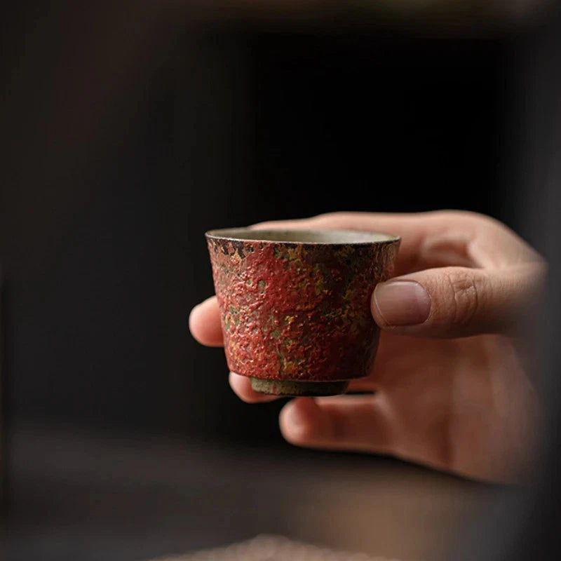 45ml Manshanhong Horseshoe Cup Retro Ceramic Tea Tasting Cup Kung Fu Teaware 07FC0E-D4 - KOEEK