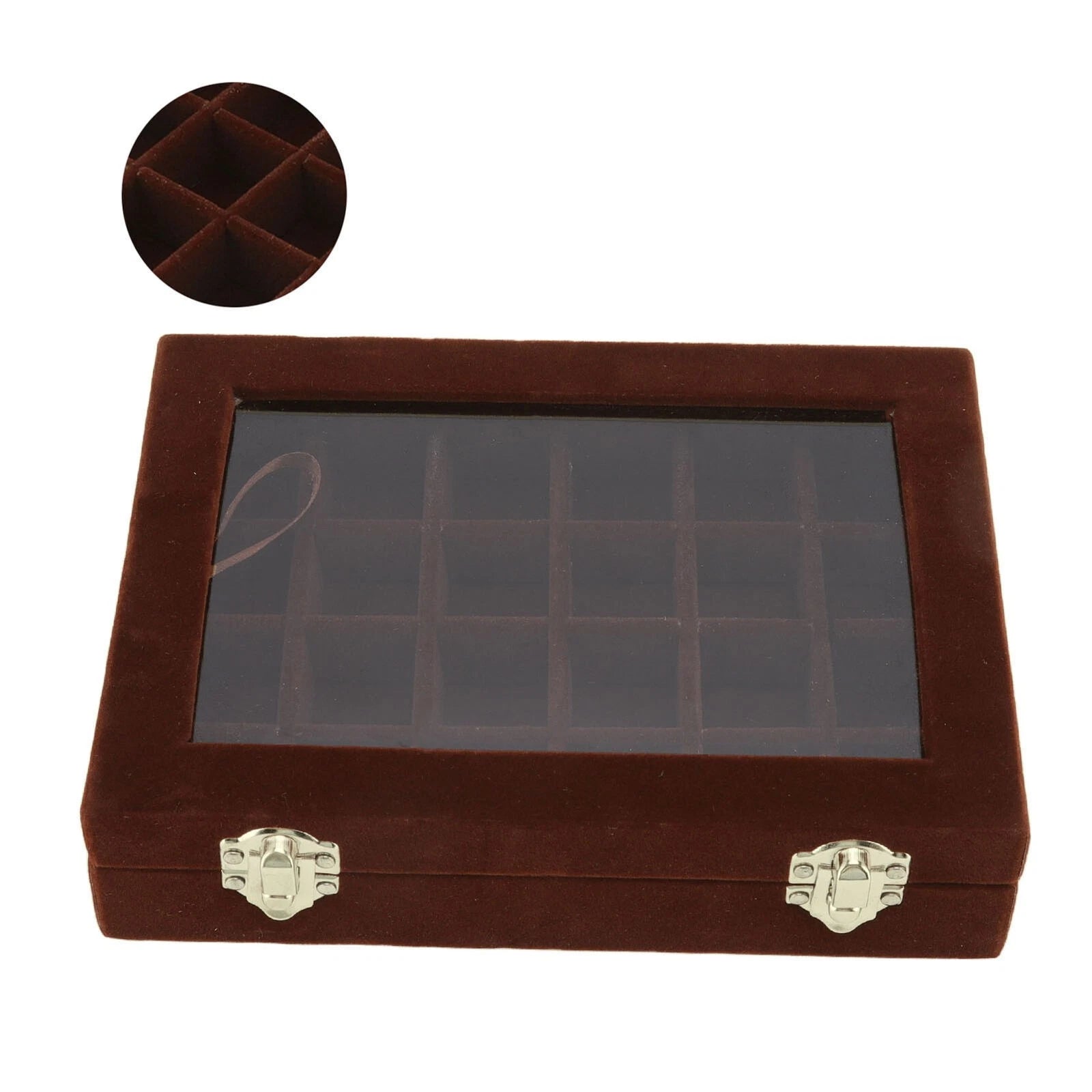 Velvet Jewelry Tray Earrings Ring Storage Box Display Box jewelry organizer box 07FC0E-D4 - KOEEK