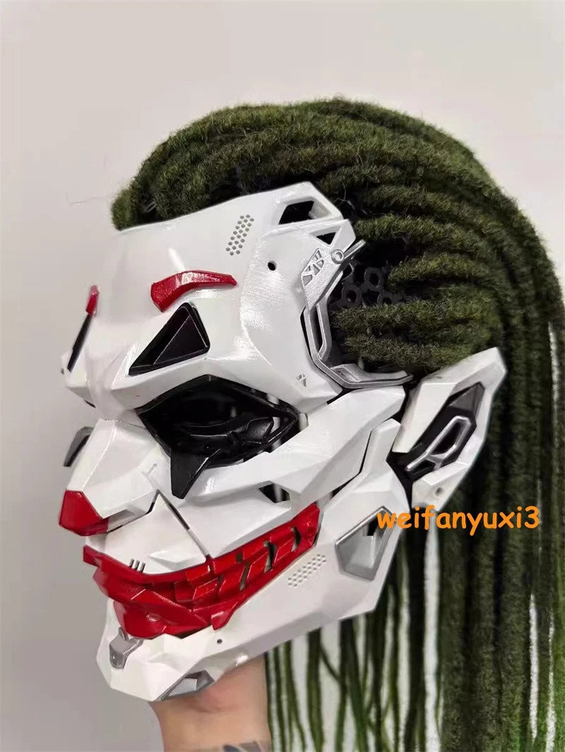 Joker Full Face Masks Resin Cosplay Props w/Dreadlocks Punk Style Accessories 07FC0E-D4 - KOEEK