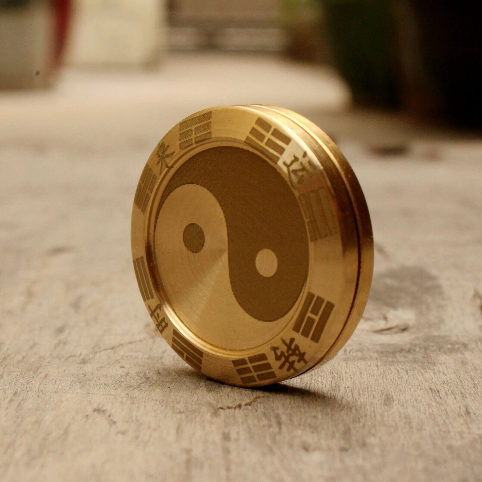 EDC Toy Metal Fidget Slider Clicker Lucky Coin Tai Chi Haptic Coin T Adult Gift 07FC0E-D4 - KOEEK