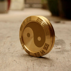 EDC Toy Metal Fidget Slider Clicker Lucky Coin Tai Chi Haptic Coin T Adult Gift 07FC0E-D4 - KOEEK