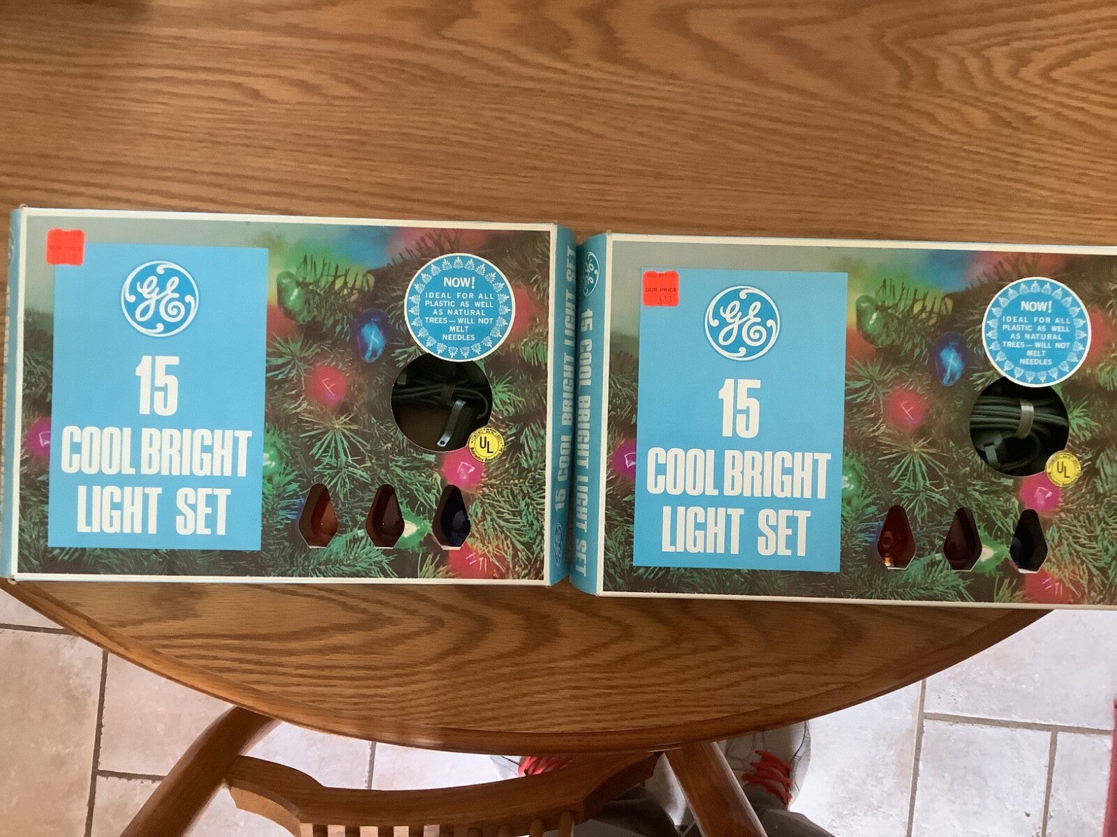 3 Vintage GE 15 Cool Bright Light Set Christmas Bulbs C7 General Electric GE - KOEEK