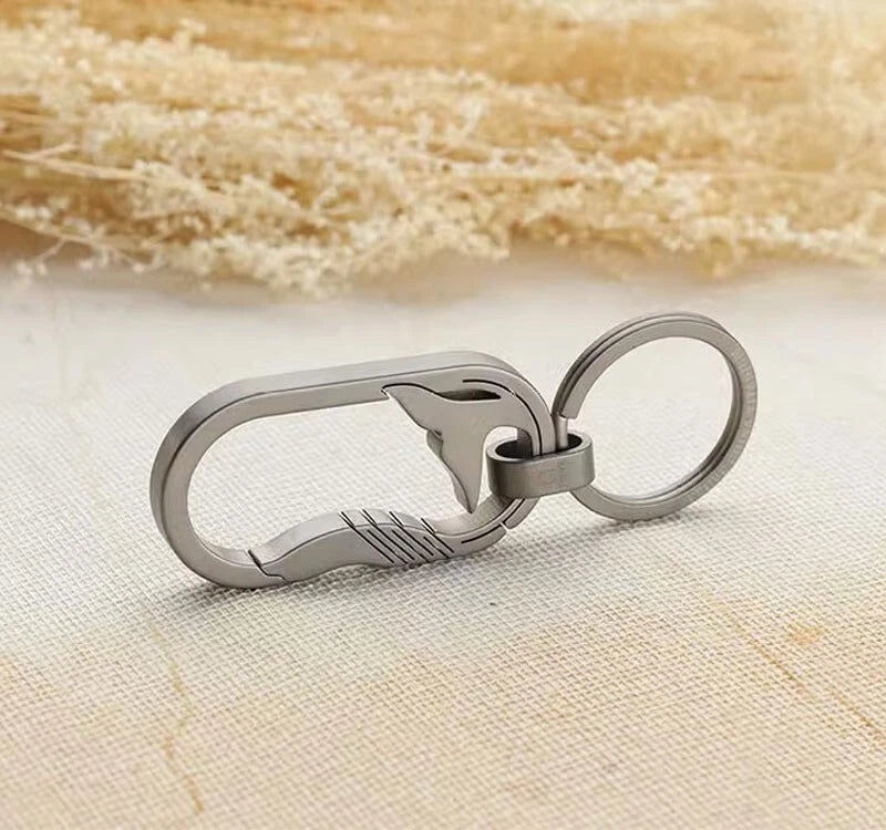 Titanium keychain Carabiner Car Waist Hanging Key Ring Backpack Buckle EDC Tool 07FC0E-D4 - KOEEK
