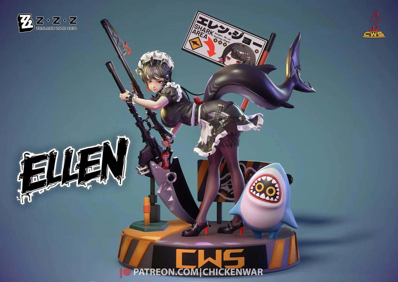 Zenless Zone Zero Ellen Joe 1/6 Resin Statue Toy Collect 3D Printing Painted 07FC0E-D4 - KOEEK