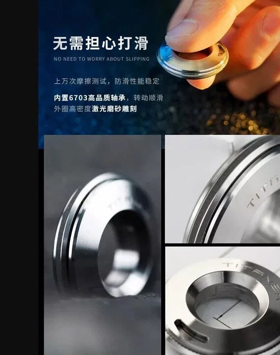 Titanium Alloy Ring Disc Ruler Measurement Drawing Ruler Portable EDC Ring Ruler 07FC0E-D4 - KOEEK