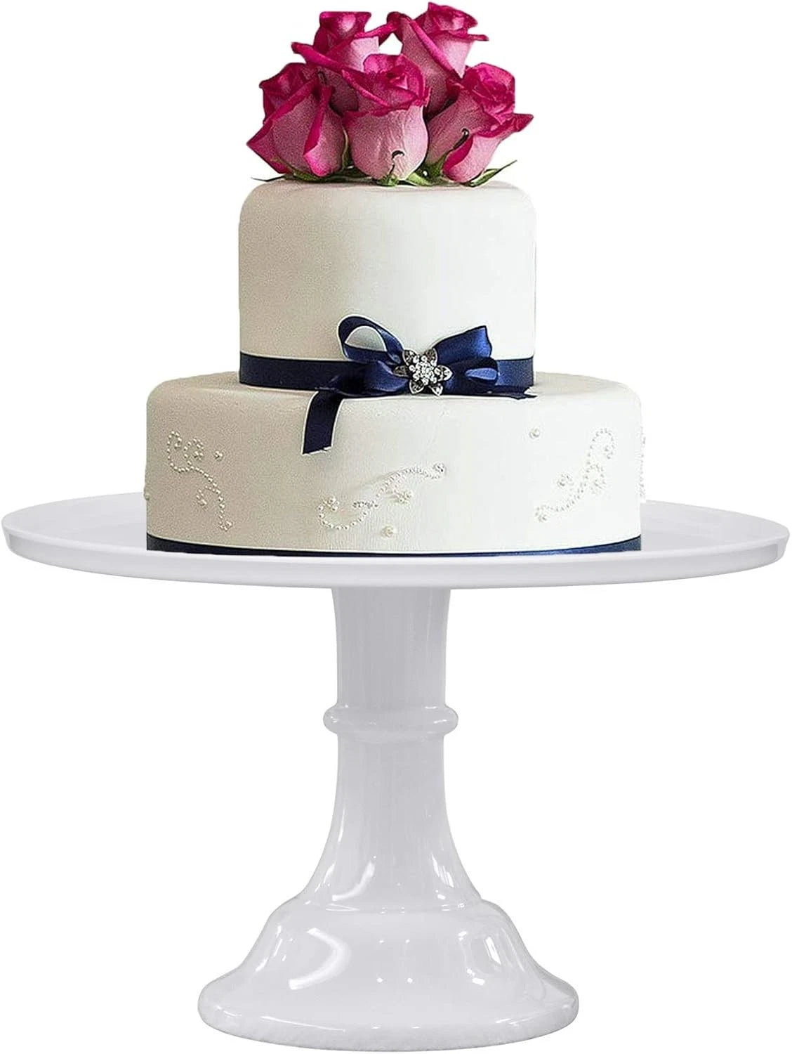 Round Cake Stand White 11" Cake Display Stand Dessert Cupcake Display Tray 07FC0E-D4 - KOEEK