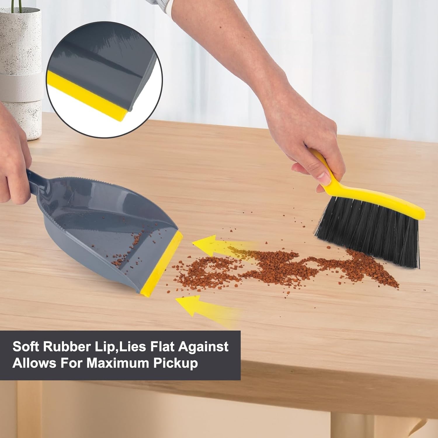 new Dustpan and Broom Set Small,Mini Handheld Dust pan Bgreyyellow Mini Brush Pan 07FC0E-D4 - KOEEK