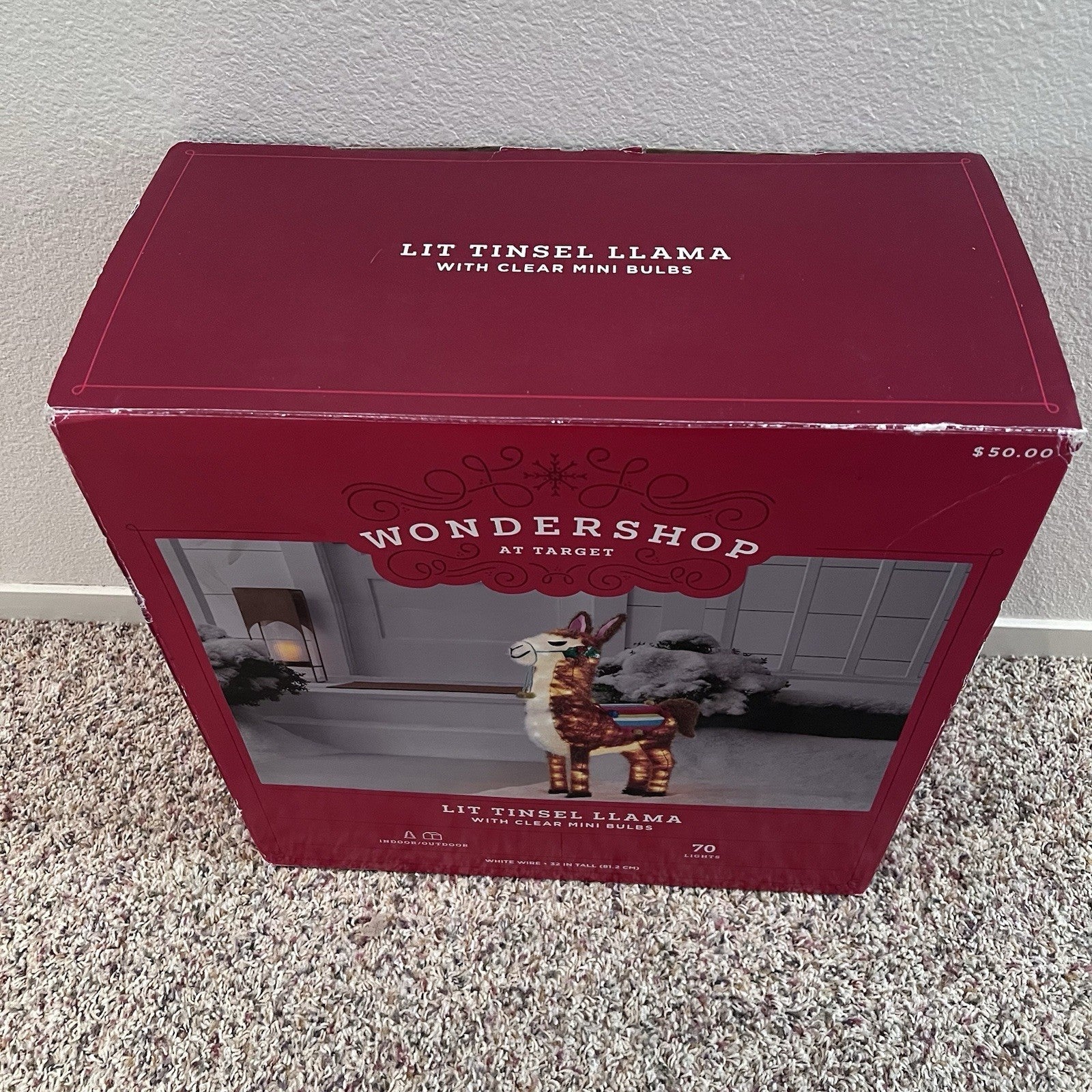 Wondershop Target 32” Tall Lit Tinsel Llama Christmas Light Yard Decor In Box WONDERSHOP - KOEEK