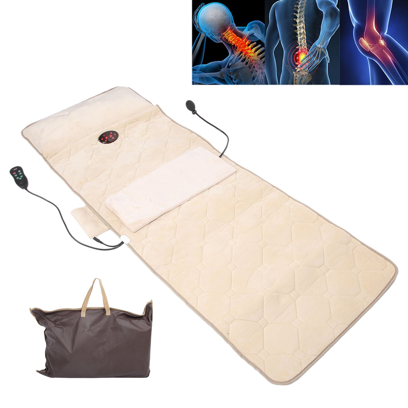 new Neck Shoulder Massage Mat Home Massage Mattress Beige (UK Plug )(UK Plug ) HGF koeek - KOEEK