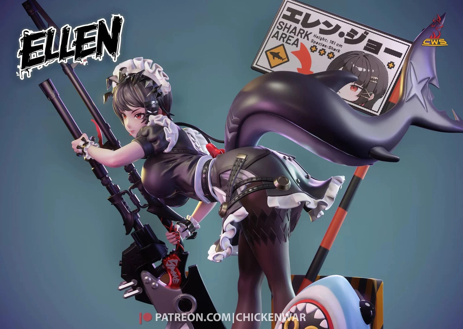 Zenless Zone Zero Ellen Joe 1/6 Resin Statue Toy Collect 3D Printing Painted 07FC0E-D4 - KOEEK