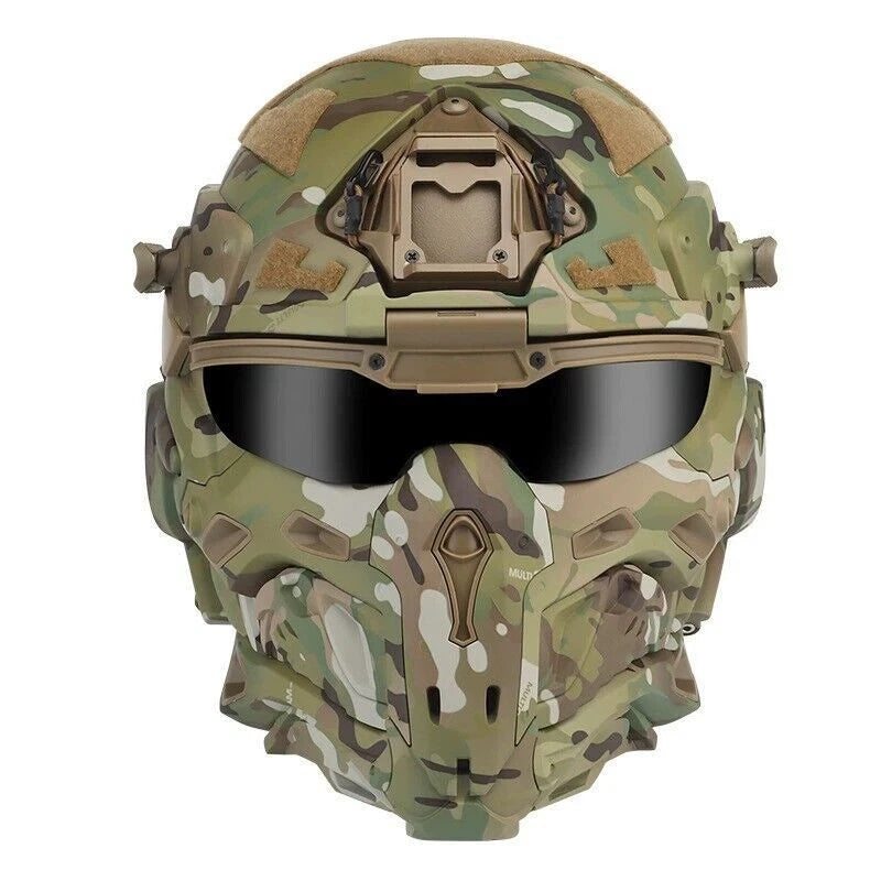 Tactical Assault Helmet W/ Built-in Anti-fog Fan Headset Modular Replace Lense 07FC0E-D4 - KOEEK