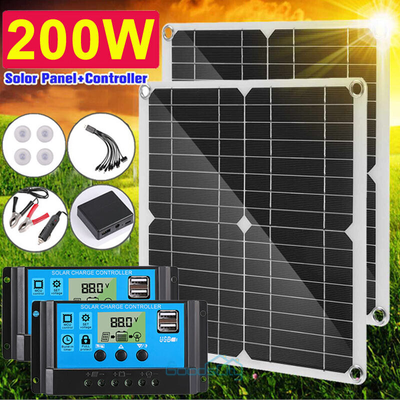 ny 800W Watt Mono Solcellepanel 12V Lading Off-Grid Batteristrøm RV Home Boat Camp