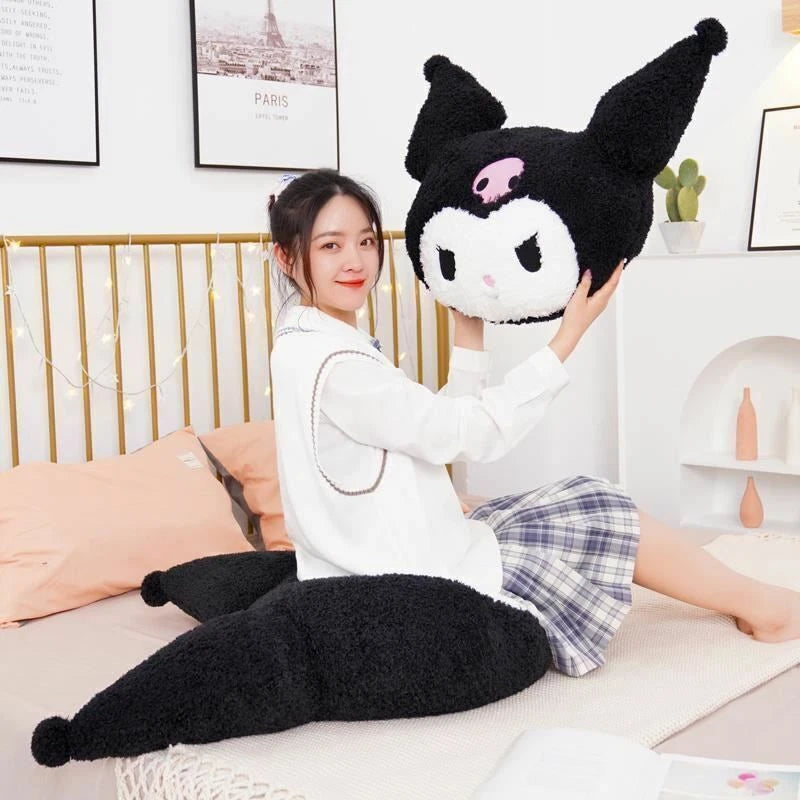 Kuromi Plush Toys Huge Stuffed Doll Kawaii Pillow Backrest Girl Bedroom Cushion 07FC0E-D4 - KOEEK
