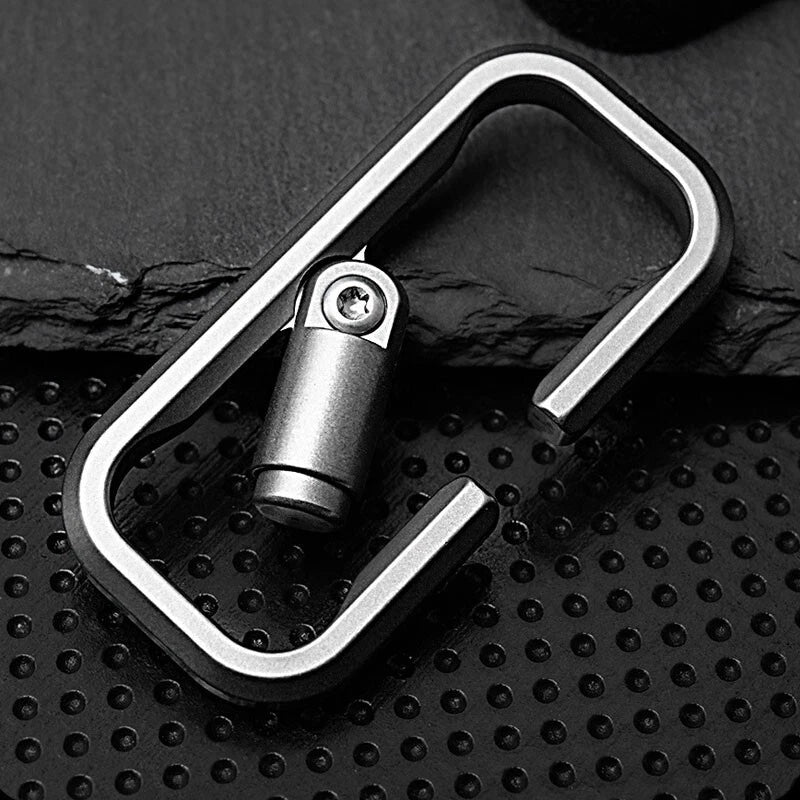 EDC Titanium Alloy Press Lock Creative Keychain Portable Hang Buckle for Gift 07FC0E-D4 - KOEEK