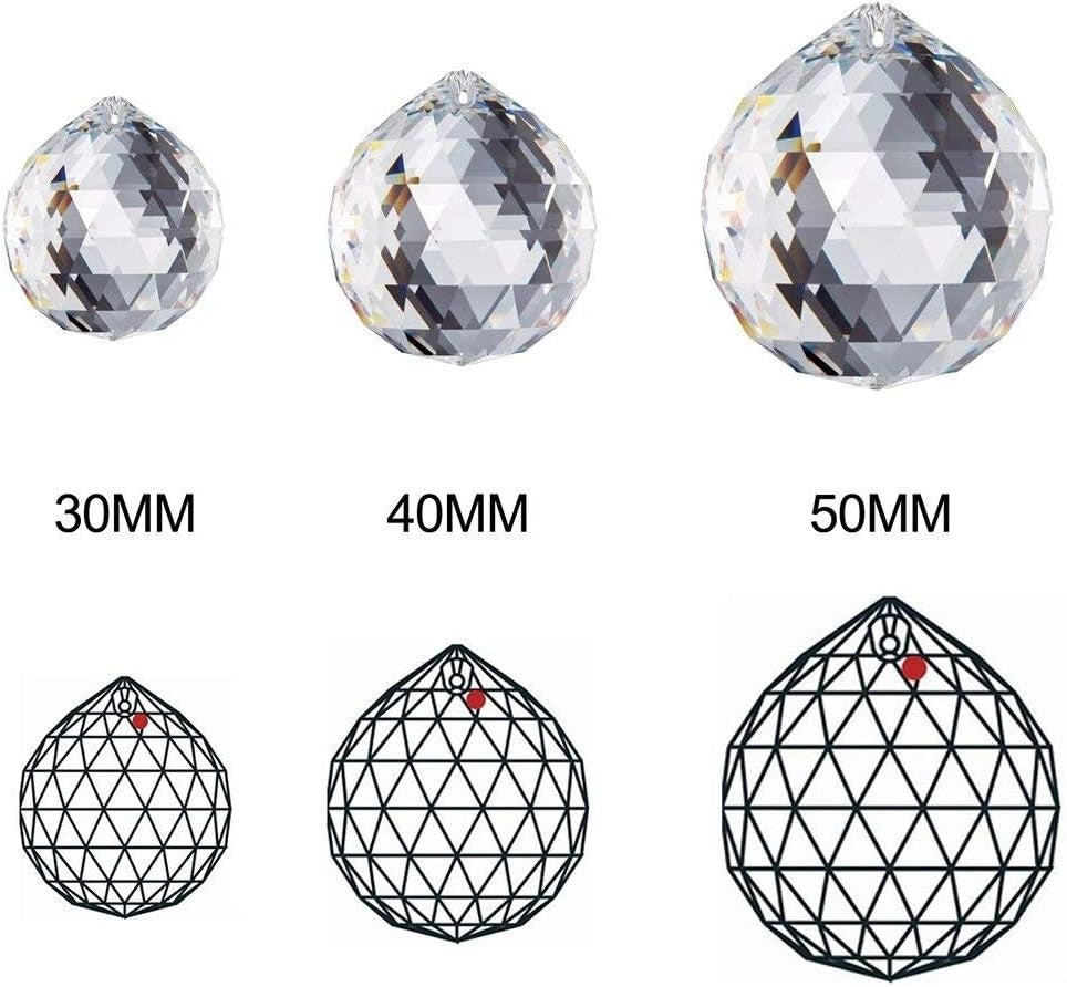 new H&D HYALINE & DORA 30/40/50mm Faceted Suncatcher Crystal 30-40-50mm, Clear 1* H&D HYALINE & DORA - KOEEK