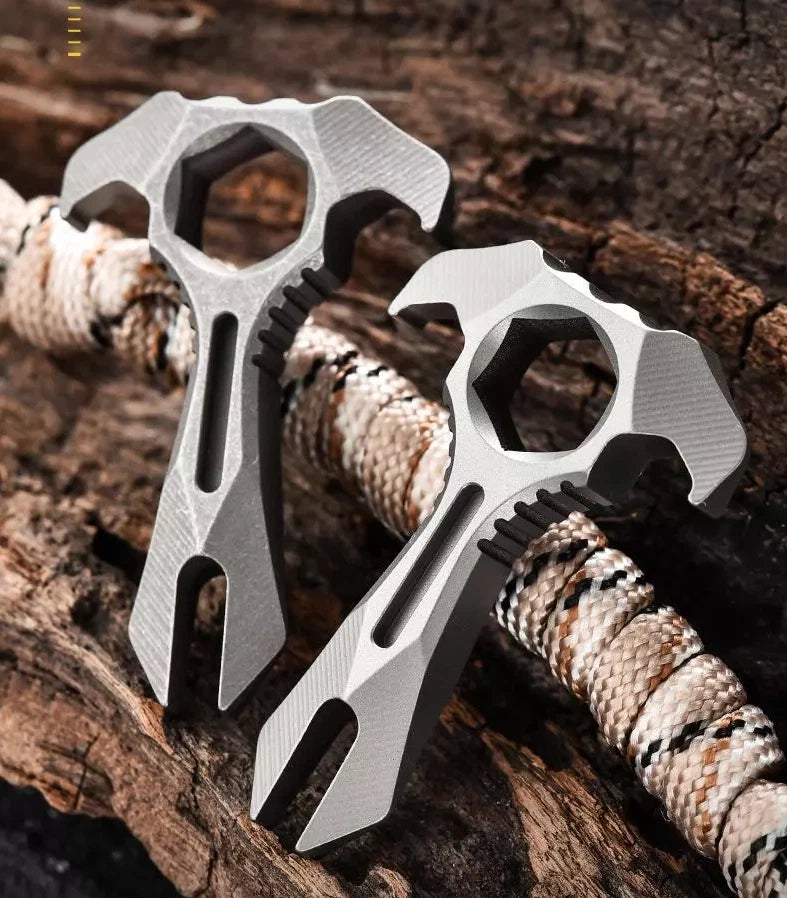 Titanium Alloy Pry Bar Crowbar Wrench Can Opener EDC Outdoor Portable Multi Tool 07FC0E-D4 - KOEEK