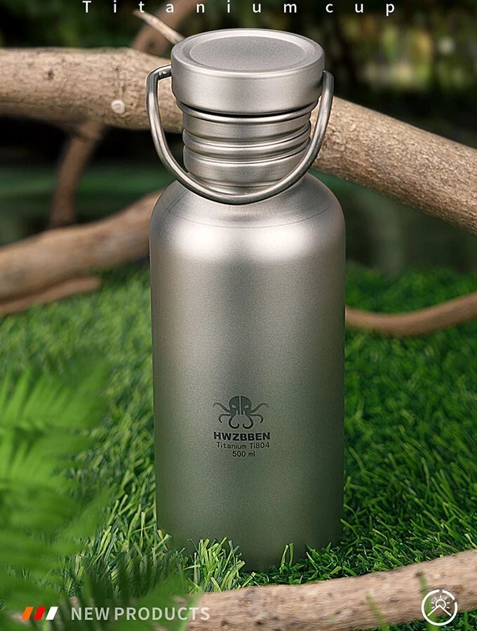 EDCPure Titanium Water Coffee Tea Bottles Flasks Portable Outdoor Camping Travel 07FC0E-D4 - KOEEK