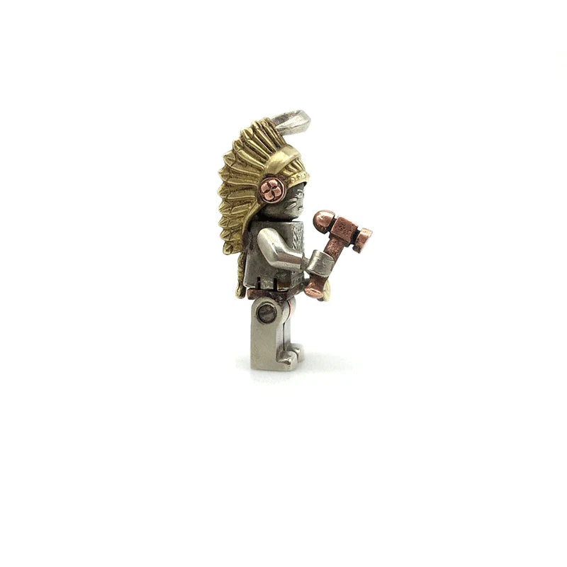 White Brass Copper Chief Key Ring Bead Paracord Knife Bead Pendant Lanyard Bead 07FC0E-D4 - KOEEK