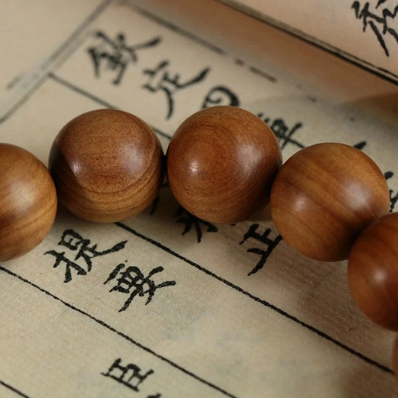 20mm Sandalwood Handcarved Prayer Beads Rosary Buddhist Bracelet Bangle Amulet 07FC0E-D4 - KOEEK