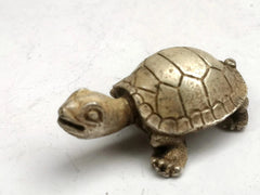 65mm Retro Tibetn Silver Handcarved Longevity Turtle Statue Paperweight Ornament 07FC0E-D4 - KOEEK