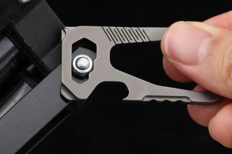 EDC Outdoor Titanium TC4 Key Chain Carabiner Bottle Opener Portable Multi Tool 07FC0E-D4 - KOEEK