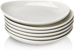 Ceramic 11-Inch Dinner Plate Set of 6 - White Dinner Plates - Scratch Resistant