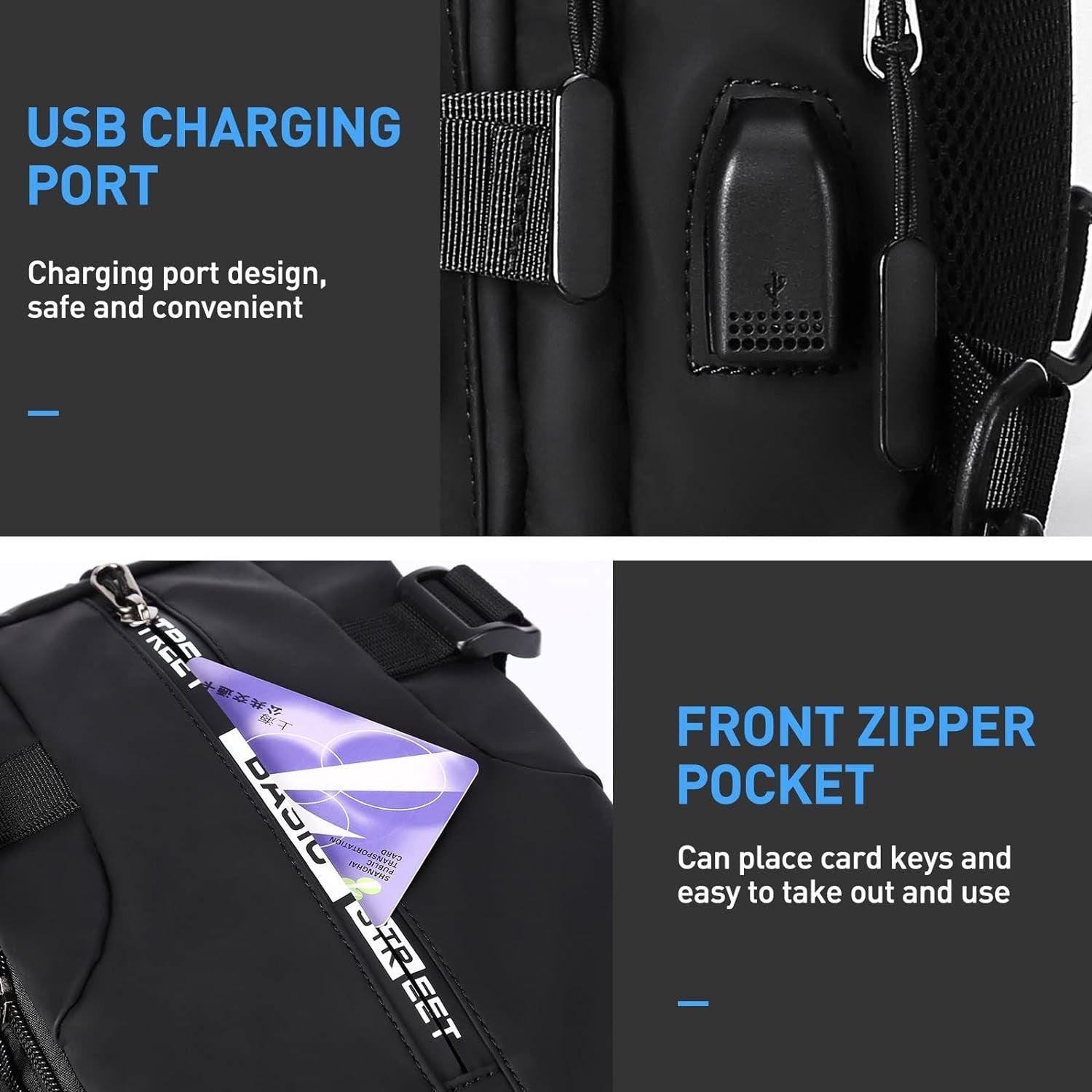 new SEAFEW Anti Theft Sling Crossbody Backpack Shoulder Bag for Men, Black SEAFEW - KOEEK
