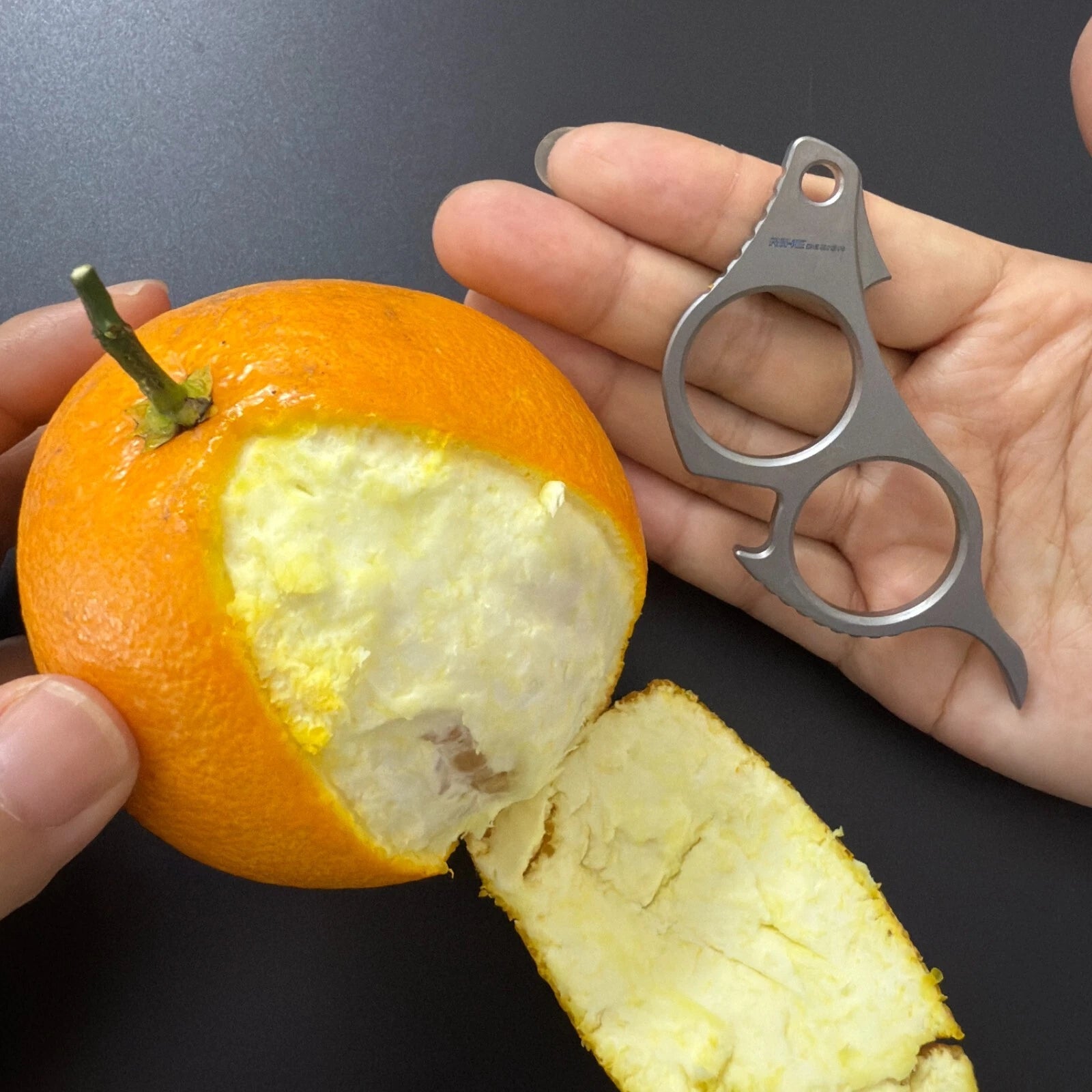 RIHE Design TC4 TITANIUM kangaroo EDC Mini Tool ruit orange peeler Bottle opener 07FC0E-D4 - KOEEK