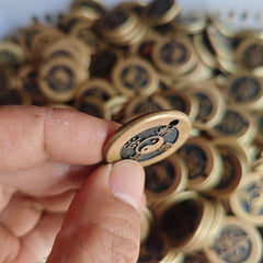 China Old Pure  Copper 勅令 Coin Pendant Taoism 斩妖治邪 Amulet  Coin Collection 07FC0E-D4 - KOEEK