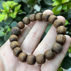 12mm Unisex Mala Dalat Wood Vietnam White Kyara Agarwood Bracelet Barrel Beads 07FC0E-D4 - KOEEK