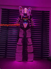 7 Colors LED Robot Costume Helmet Suit DJ Party Glowing Clothes Performance Show 07FC0E-D4 - KOEEK