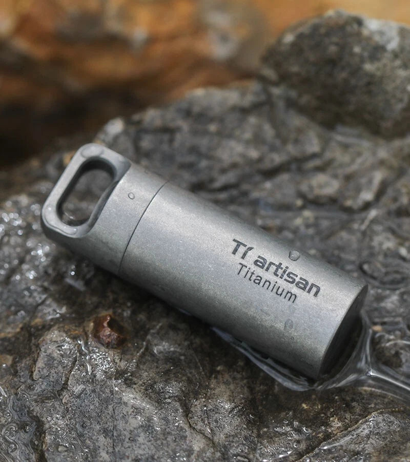 EDC Titanium Waterproof Box Sealed Storage Tank Portable Pill Container Keychain 07FC0E-D4 - KOEEK