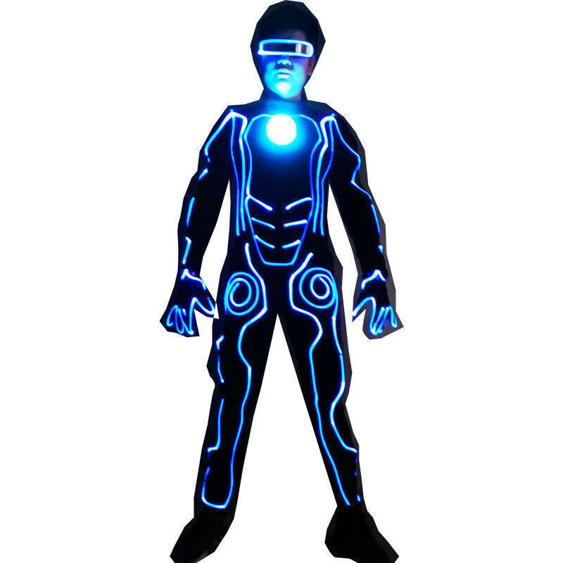 LED Illuminated Robot Costume Suit Armour DJ Party Show Light Clothes Halloween 07FC0E-D4 - KOEEK