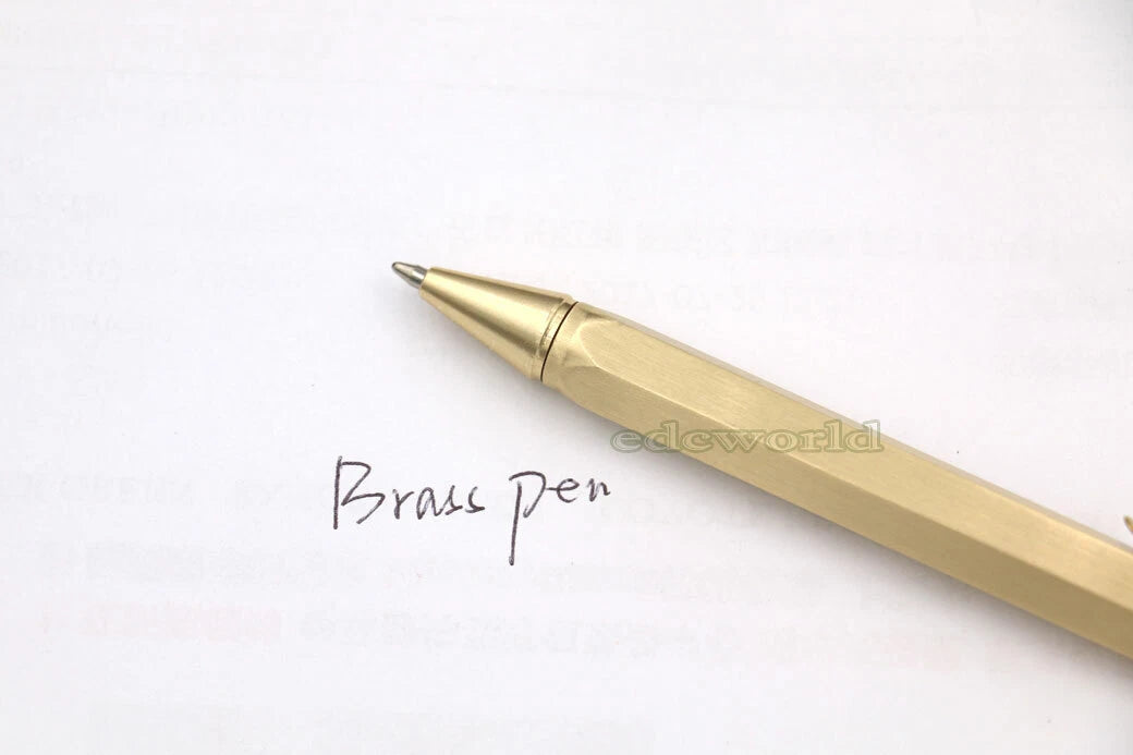Hot EDC Handmade Brass Spring Retro Brass Pocket Pen Ball Point Pen P-22TP HANDMADE - KOEEK