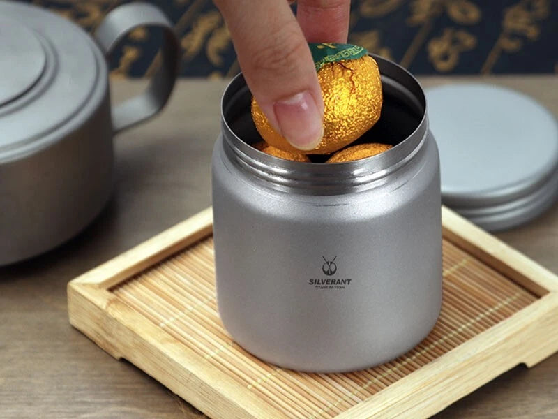 Titanium EDC Storage Box Coffee Tea Cans Emergency Container Bottle Jar 160ML 07FC0E-D4 - KOEEK
