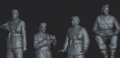 1/16 Resin WWII French Tankers 4 figures Half Body  Unpainted 07FC0E-D4 - KOEEK